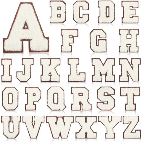 Chenille Letter Patches Iron On Alphabet Embroidery Patch Towel Embroidered Appliques For Clothing Bag DIY Decoration