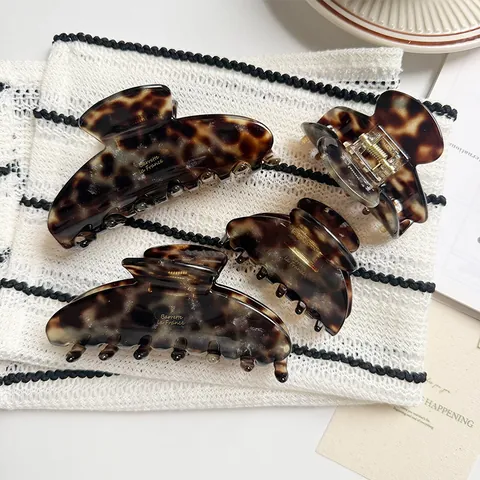 Elegant French Vintage Acetate Tortoiseshell Hair Claw Clips Large Shark Clip For Women Sophisticated Hair Accessories