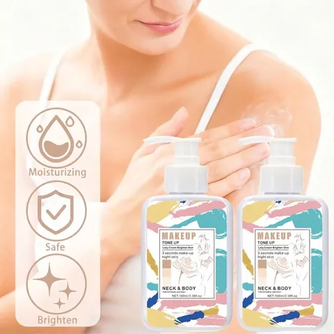 DK'DE Body Tone Up Cream Moisturizing Lightweight Instant Brightening Makeup Cream For Neck And Whole Body Whitening Lazy Cream