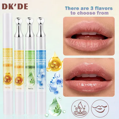 Sérum Labial Hidratante Con Cabezal de Rodillo Metálico Tratamiento Labial Transparente Nutritivo Para Labios Secos Vitamina E Escualano
