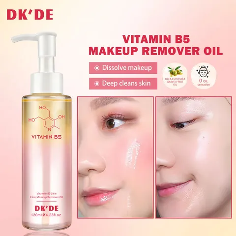 DK'DE Vitamin B5 Gentle Deep Cleansing Oil Face Makeup Remover Refreshing Non Greasy Soothing Daily Skincare Routine For Women Men