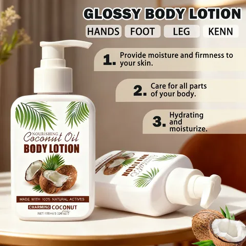 Loción Corporal de Aceite de Coco Hidratante Nutritiva Cuidado de la Piel Crema Corporal Suavizante para Mujer Uso Diario