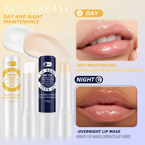 Bálsamo Labial de Doble Uso Día y Noche Hidratante Para Atenuar Líneas de Labios Reparador Labios Agrietados y Secos