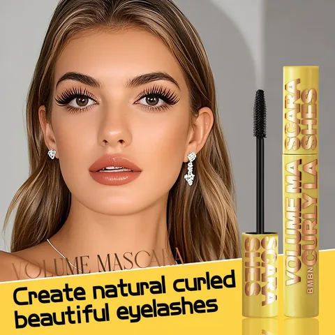 Waterproof Mascara Volumizing Curling Slender Natural Long Lasting Sweatproof Smudge Proof Eye Makeup For Women Yellow Tube