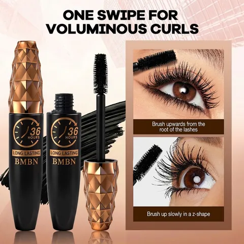 BMBN 36 Hours Long Lasting Mascara Natural Curled Lengthening Thickening Waterproof Sweatproof Black Eye Makeup For Women