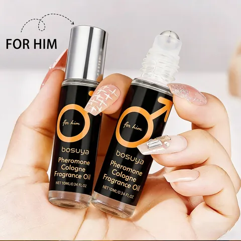Huile Parfumée Pheromone Cologne Portable pour Hommes Flacon en Verre Roll-on Parfum Longue Durée Parfum de Poche