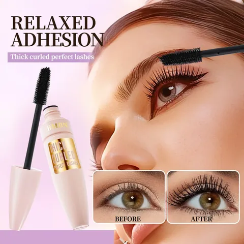 BMBN Mascara Langanhaltend Verdichtung Schwung Wasserdicht Wischfest Schwarz Flüssige Faser Augen Make-up Für Damen