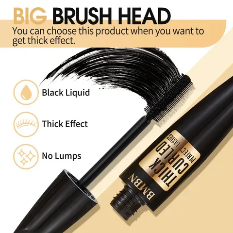BMBN Waterproof Thickening Curling Mascara Long Lasting Smudge Proof Lengthening Perfect Lashes For Women Daily Eye Makeup Cosmetic