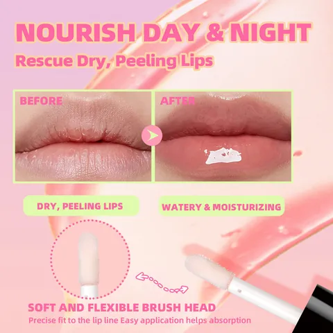 Tri-Color Temperature Sensing Color Changing Lip Oil Moisturizing Hydrating Reducing Lip Lines Waterproof Lip Gloss Makeup