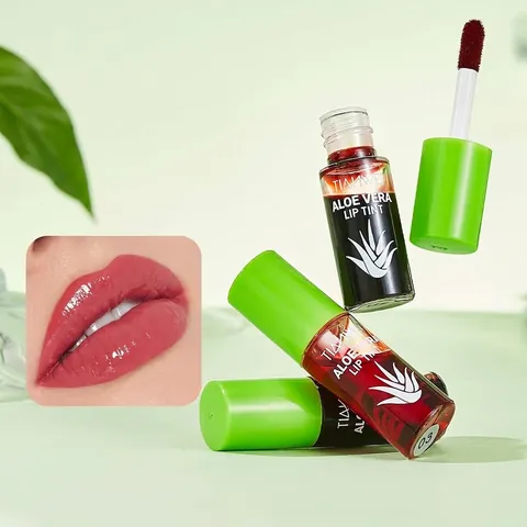Aloe Vera Lip Tint Set 6 Colors Long Lasting Waterproof Moisturizing Lip Gloss Non-Stick Cup Dewy Finish Lip Makeup For Women