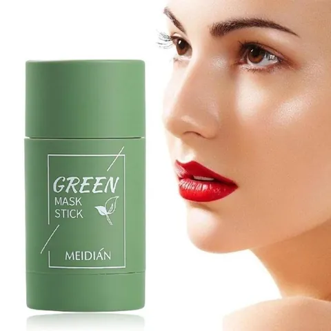MEIDIAN Barra de Mascarilla Sólida Vegetal Té Verde Berenjena Limpieza Profunda Poros Control de Aceite Mascarilla de Arcilla