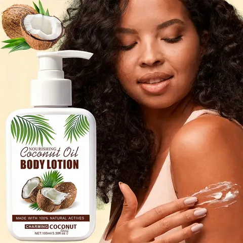 Loción Corporal de Aceite de Coco Hidratante Nutritiva Cuidado de la Piel Crema Corporal Suavizante para Mujer Uso Diario