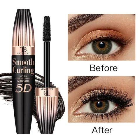 Tao Beauty Schwarze 5D Wimperntusche Wasserdicht Wischfest Langanhaltend Schwungvoll Dick Verlängernd Augen Make-up Damen Kosmetik