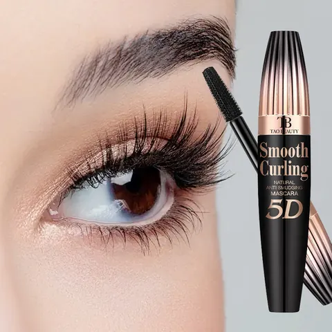 Tao Beauty Schwarze 5D Wimperntusche Wasserdicht Wischfest Langanhaltend Schwungvoll Dick Verlängernd Augen Make-up Damen Kosmetik