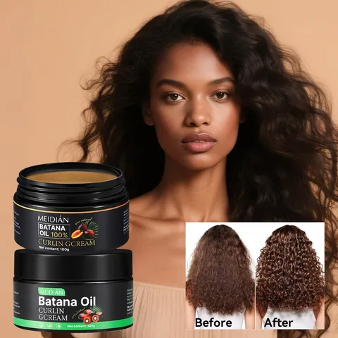 MEIDIAN Batana Oil Curling Cream Hair Moisturizing Smoothing Repairing Conditioner For Frizzy Curly Hair Styling Care