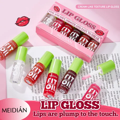 MEIDIAN Mirror Glossy Lip Glaze Set 6 Colors Long Lasting Non-Sticky Moisturizing Creamy Texture Lip Gloss Set For Women