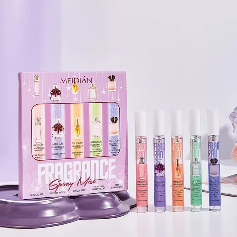 MEIDIAN Colección de Regalo de Spray de Fragancia Portátil Cinco Diferentes Aromas Frutales Florales Perfume de Larga Duración para Mujeres Uso Diario