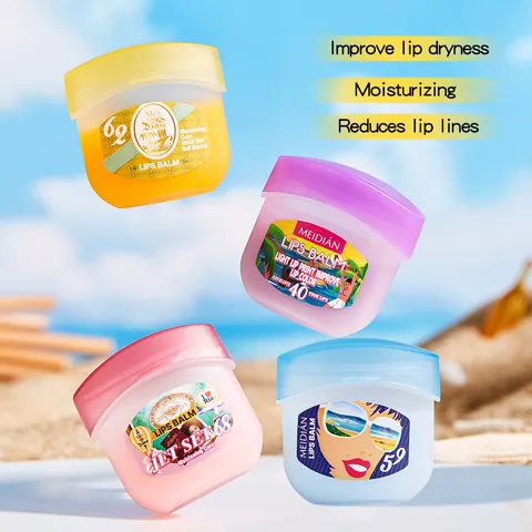 MEIDIAN Bálsamo Labial Hidratante Reparador Colección de Mascarillas Labiales para Labios Secos Diseño Tropical Regalo Mujer