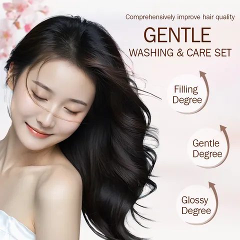 Bosuya Japanese Evening Cherry Amino Acid Hair Care Set Shampoo Conditioner Body Wash Moisturizing Oil Control Scalp Care