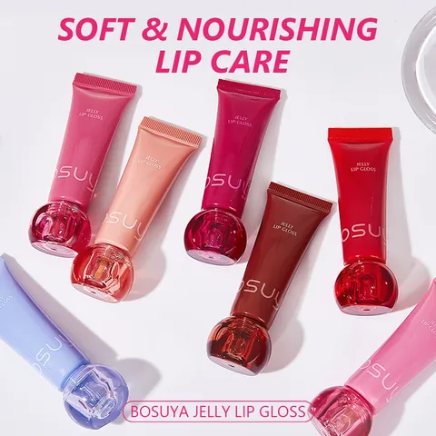 BOSUYA Jelly Lip Gloss Hydrating Mirror Finish Lip Tint Long Lasting Moisturizing Lip Oil Plumping Lip Balm For Women Makeup