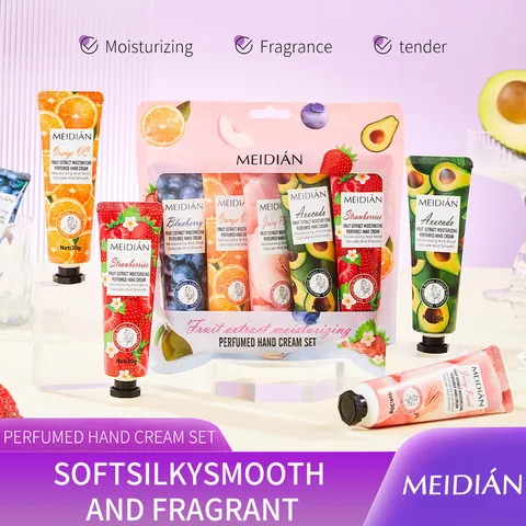 Meidian Fragrance Fruit Hand Cream Moisturizing Nourishing Lotion Smooth Skin Care Botanical Extract Collection For Daily Use Women