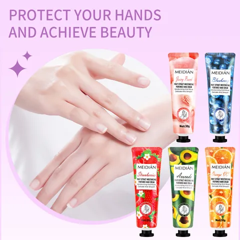Meidian Fragrance Fruit Hand Cream Moisturizing Nourishing Lotion Smooth Skin Care Botanical Extract Collection For Daily Use Women
