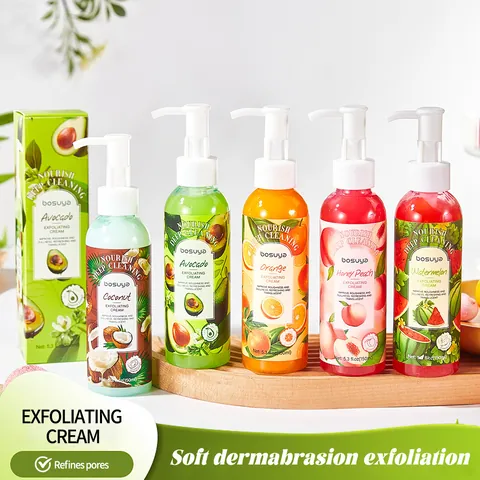 Bosuya Fruit Extract Body Exfoliating Cream For Deep Cleaning Moisturizing Natural Skin Care Scrub For Women And Men