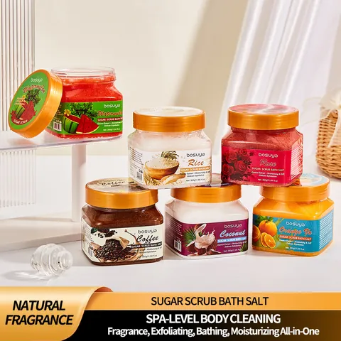 BOSUYA Scrub Corpo Sali da Bagno Pulizia Profonda Esfoliante Idratante Scrub allo Zucchero Per Pelle Liscia Rosa Caffè Cocco