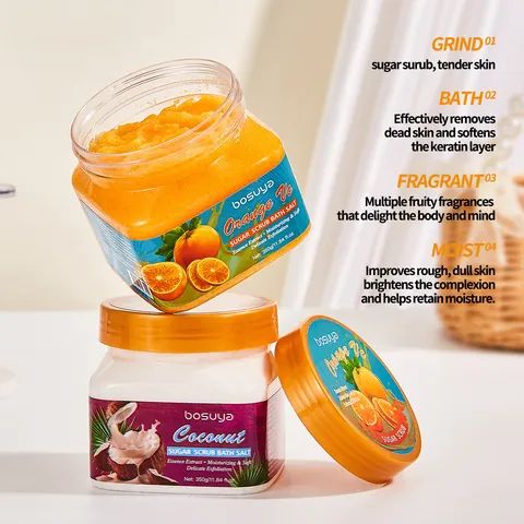 BOSUYA Scrub Corpo Sali da Bagno Pulizia Profonda Esfoliante Idratante Scrub allo Zucchero Per Pelle Liscia Rosa Caffè Cocco