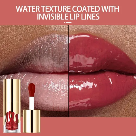 QICIY Glasting Water Tint Lip Gloss Hydrating Mirror Finish Non-Sticky Liquid Lipstick Moisturizing Lip Glaze For Women Makeup