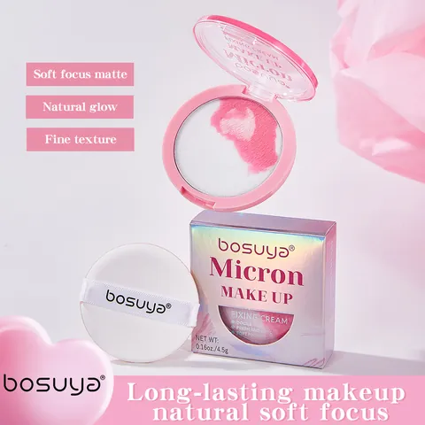 Bosuya Micron Clear Oil Control Setting Powder Waterproof Long Lasting Matte Soft Focus Face Makeup Fixing Cream For Women