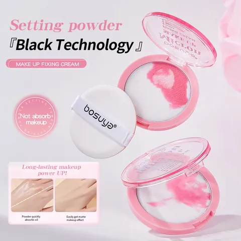 Bosuya Micron Clear Oil Control Setting Powder Waterproof Long Lasting Matte Soft Focus Face Makeup Fixing Cream For Women