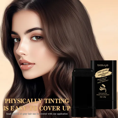 Bosuya Portable Hairdressing Wand Temporary Hair Dye Cream Cover Gray Hair Stick Root Touch Up Black Brown Coffee Long Lasting Hair Makeup