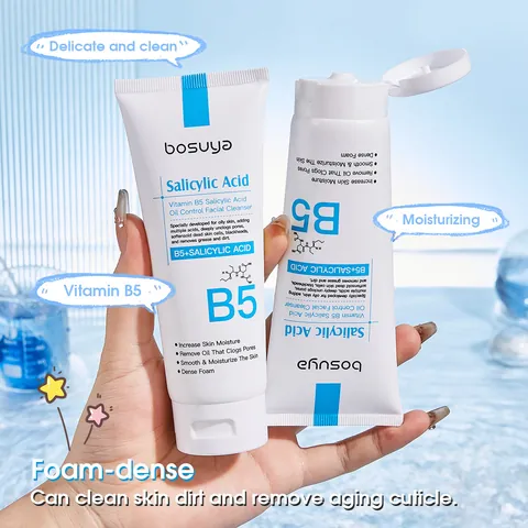 Bosuya Vitamin B5 Salicylic Acid Facial Cleanser Oil Control Deep Cleaning Pore Refining Refreshing Face Wash Skin Care