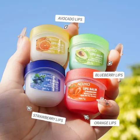 ADMD Fruit Extract Lip Mask Set Moisturizing Hydrating Repairing Lip Balm Avocado Strawberry Blueberry Orange For Lip Care
