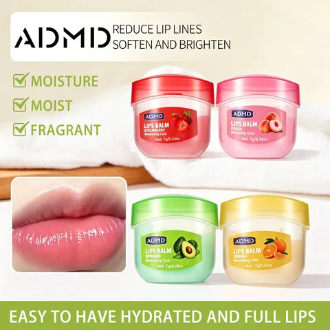 ADMD Moisturizing Hydrating Lip Mask Fruit Extract Balm Strawberry Peach Avocado Orange Repairing Lip Care For Soft Lips Women