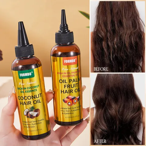 FORMBO Professional Hair Essential Oil Coconut Oil Palm Fruit Nourishing Repairing Treatment For Damaged Frizzy Hair Shiny Eyelash Eyebrow Care