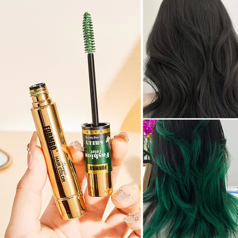 FORMBO Temporary Hair Color Stick Hairdressing Wand Long Lasting Mascara Brush Type For Hair Eyebrows Eyelashes 10g Gold Tube