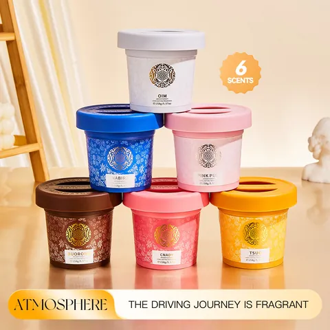 FORMBO Gel Désodorisant pour Voiture Parfum Longue Durée Éliminateur d'Odeurs Forme Coupe de Crème Glacée Aromathérapie pour Maison