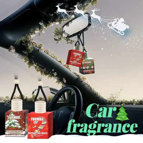 FORMBO Weihnachten Auto Lufterfrischer Hängende Dekoration Glasflasche Holzkappe Deodorizer Für Innendekoration Weihnachtsmann Schneemann Muster