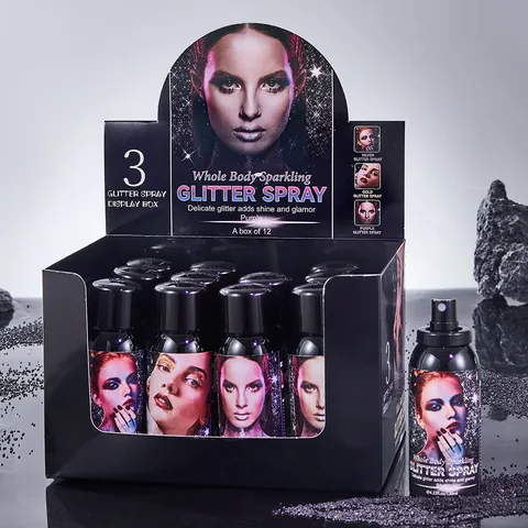 FORMBO Spray de Purpurina Iluminador Corporal Bruma Brillante Natural Maquillaje de Larga Duración Spray para Cuerpo Cabello Cara
