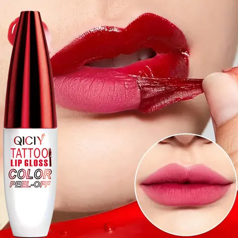 QICIY Peel-Off Lip Gloss Tattoo Lip Stain Waterproof Long Lasting Non-Stick Lip Gloss Gel For Women Makeup Peel-Off Lip Stain