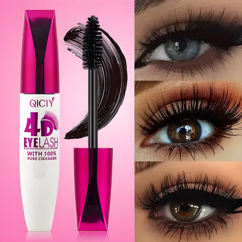 QICIY 4D Fiber Lash Mascara Wasserfest Wischfest Volumen Verlängernd Langanhaltende Schwarze Mascara Für Make-up