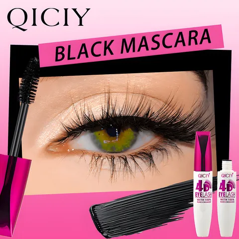 QICIY 4D Fiber Lash Mascara Wasserfest Wischfest Volumen Verlängernd Langanhaltende Schwarze Mascara Für Make-up