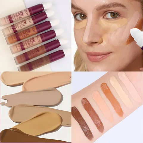 QICIY Multi Shade Face Concealer Serum Stick Full Coverage Niacinamide Hyaluronic Acid Caffeine Long Lasting Waterproof Hydrating Facial Makeup Contouring Highlighting Wand