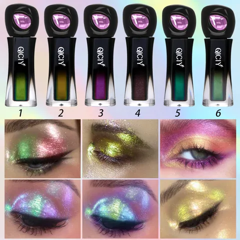 QICIY Chameleon Liquid Eyeshadow Multichrome Glitter Shimmer Metallic Color Shifting Waterproof Long Lasting Eye Makeup