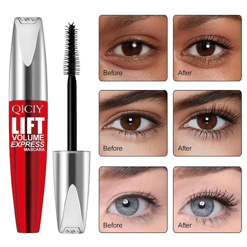 Waterproof Lengthening Mascara Curling Voluminous Lash Primer Black Mascara Red Silver Tube Long Lasting Eye Makeup For Women