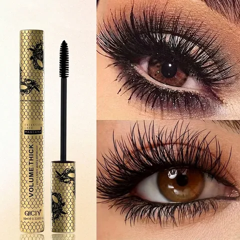 Wasserfeste Volumen-Mascara Langanhaltende Verlängernde Schwarze Mascara Luxus Goldtube Augen-Make-up Für Damen Schönheit