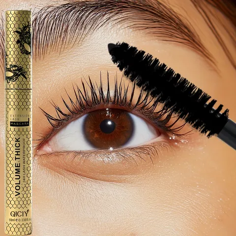 Wasserfeste Volumen-Mascara Langanhaltende Verlängernde Schwarze Mascara Luxus Goldtube Augen-Make-up Für Damen Schönheit