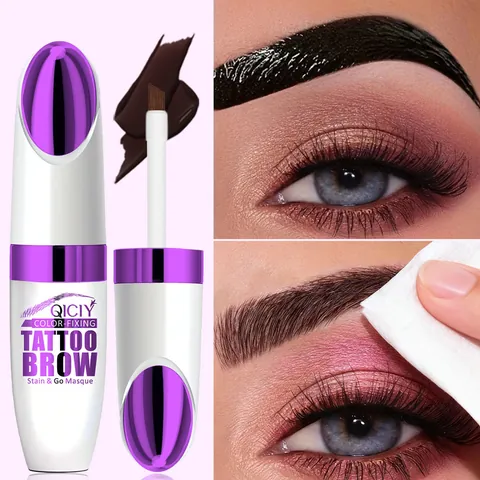 QICIY Peel Off Eyebrow Tint Gel Tattoo Brow Masque Waterproof Long Lasting Smudge Proof Eye Makeup For Natural Shaping Women